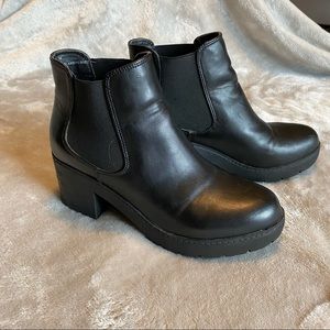 Black heeled ankle boots